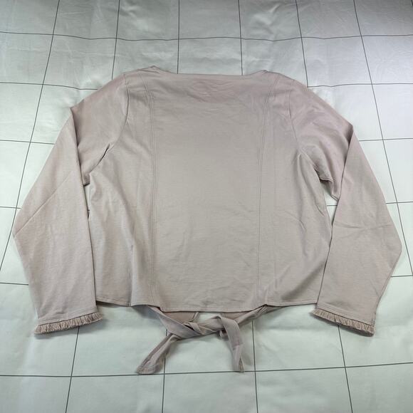 Spartina 449 Top Womens Large Hushed Violet Briella Tie Front Fringe New Classic - Picture 3 of 11